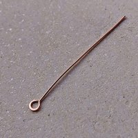 Handmade Pure Copper Eye Pins, 10 Pcs, Open Loop Eyepins for Jewellery Making, Fancy Findings, Choose Gauge and Length (1, 2, 3 or 4 Inch)