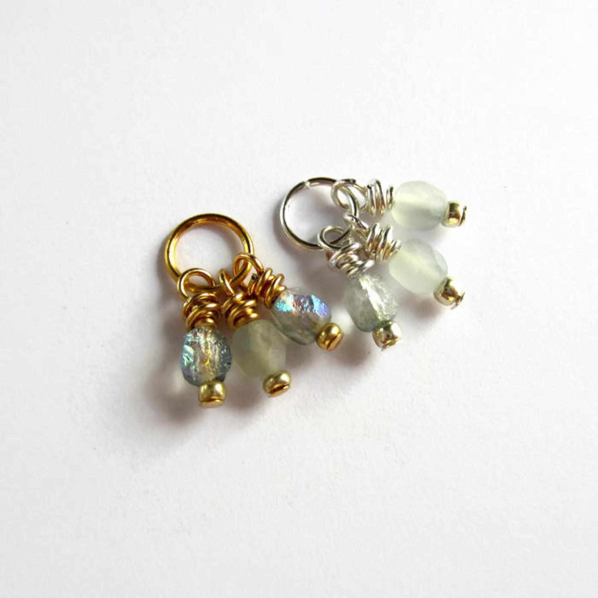 Frosted Crystal Czech Glass Triple Cluster Charm ~ Handmade by The Tiny Tree Frog Jewellery