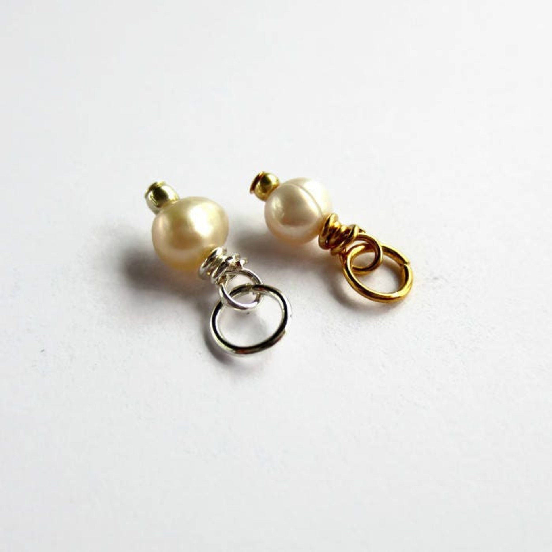 Tiny Cream Freshwater Pearl Charm ~ June Birthstone ~ Handmade by The Tiny Tree Frog Jewellery