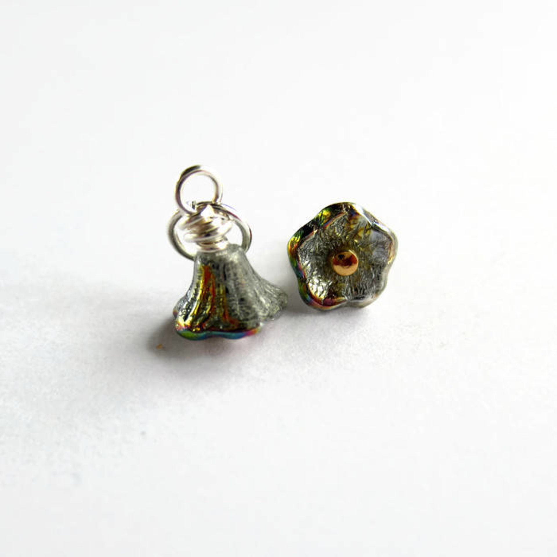 Tiny Crystal Vitrail Glass Flower Charm ~ Handmade by The Tiny Tree Frog Jewellery