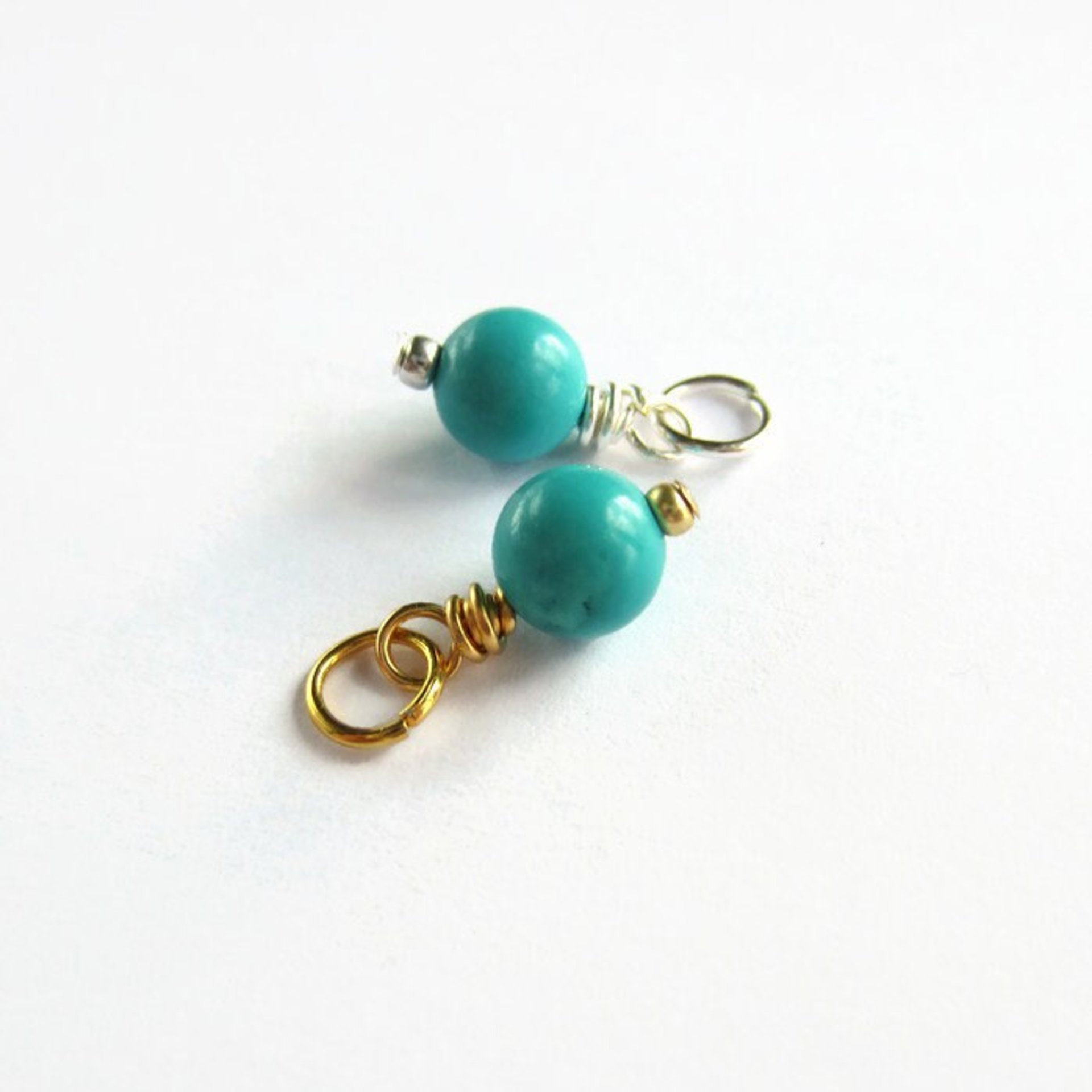 Turquoise Gemstone Charm ~ December Birthstone ~ Handmade by The Tiny Tree Frog Jewellery