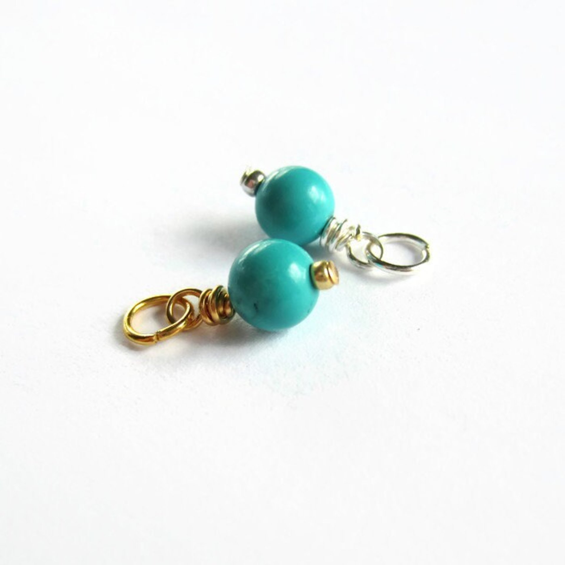 Turquoise Gemstone Charm ~ December Birthstone ~ Handmade by The Tiny Tree Frog Jewellery