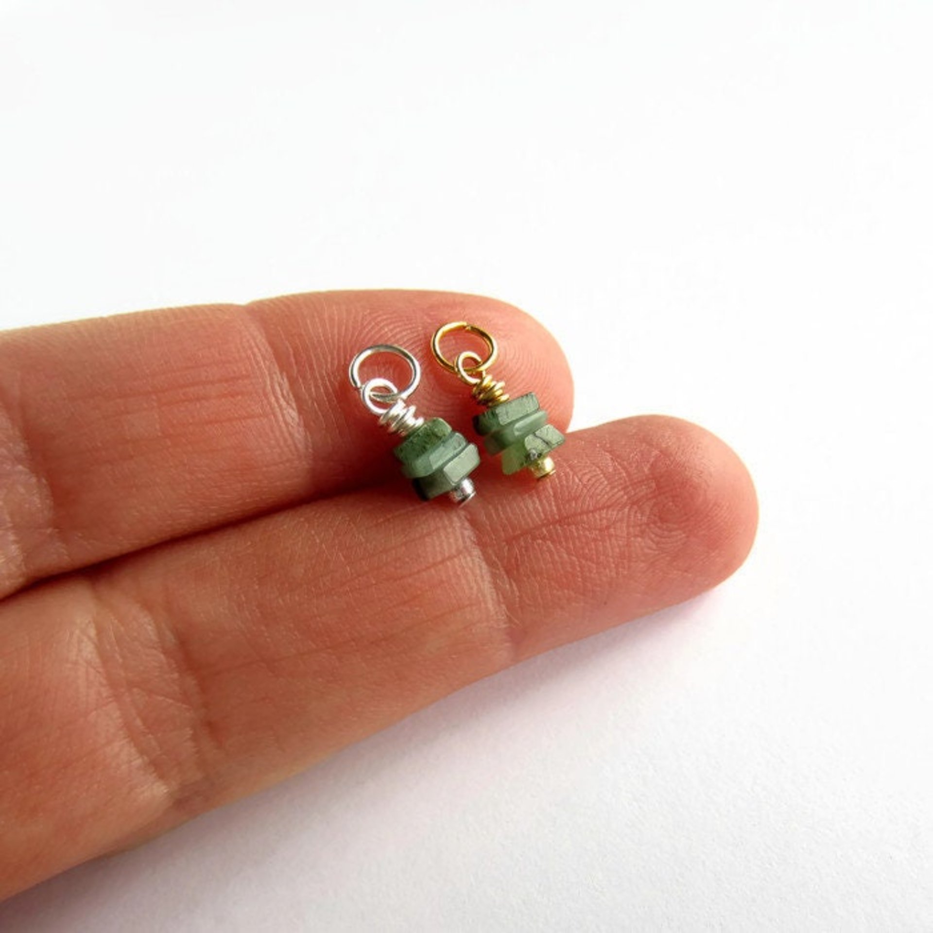 Emerald Gemstone Charm ~ May Birthstone ~ Handmade by The Tiny Tree Frog Jewellery