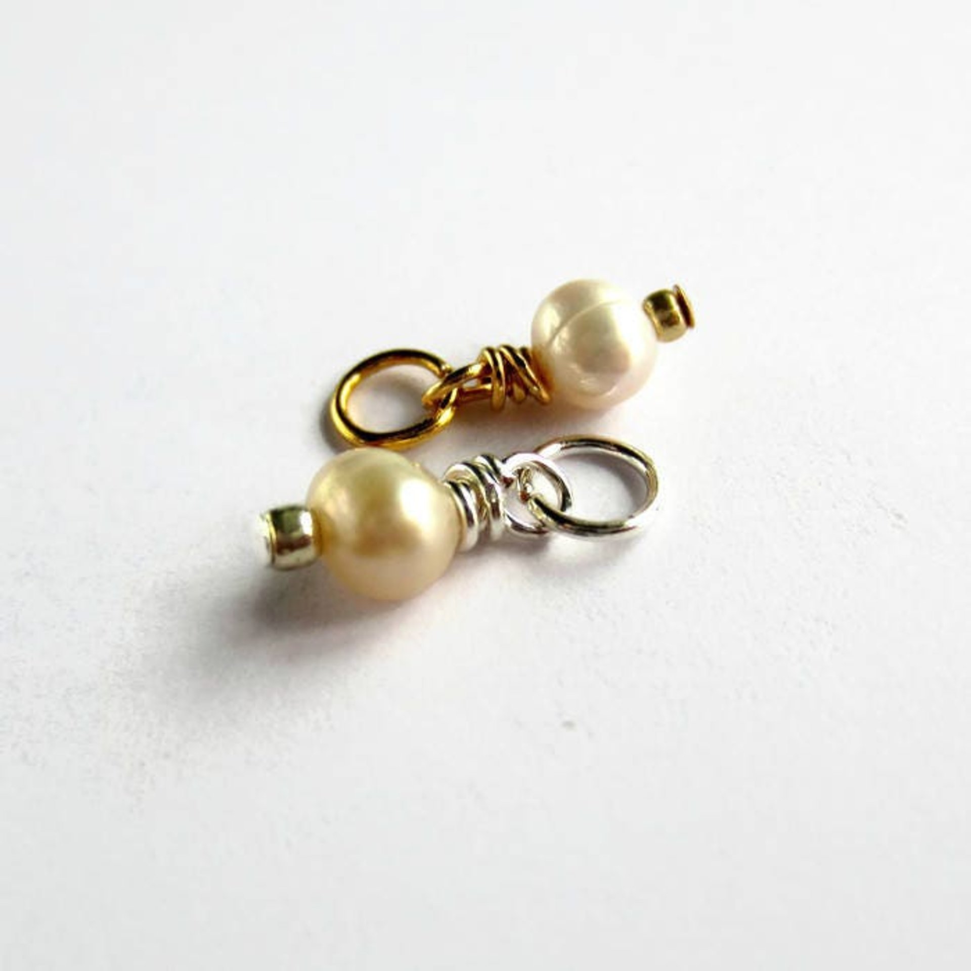 Tiny Cream Freshwater Pearl Charm ~ June Birthstone ~ Handmade by The Tiny Tree Frog Jewellery