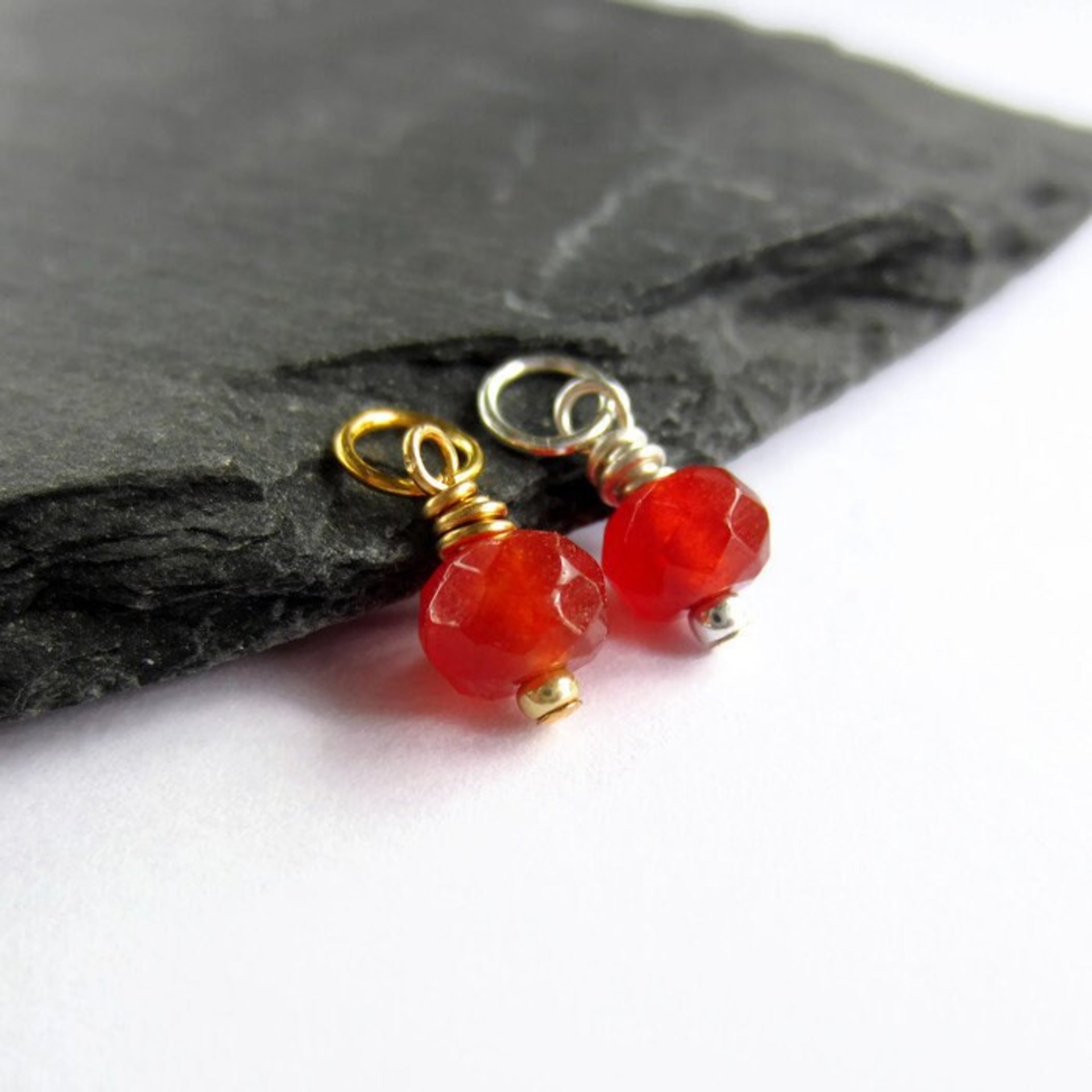 Carnelian Gemstone Charm ~ Handmade by The Tiny Tree Frog Jewellery
