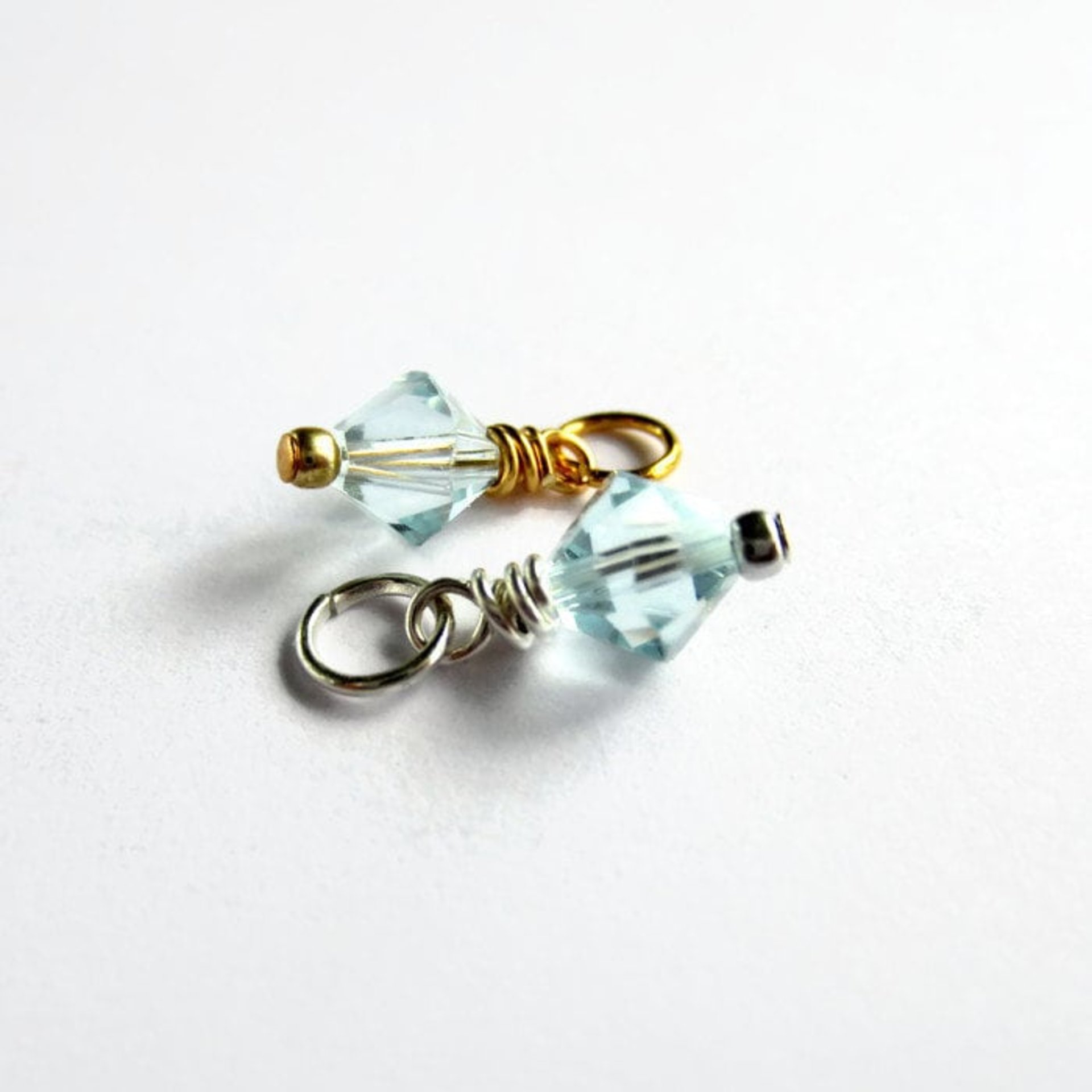 Pale Blue Crystal Charm  ~ Handmade by The Tiny Tree Frog Jewellery