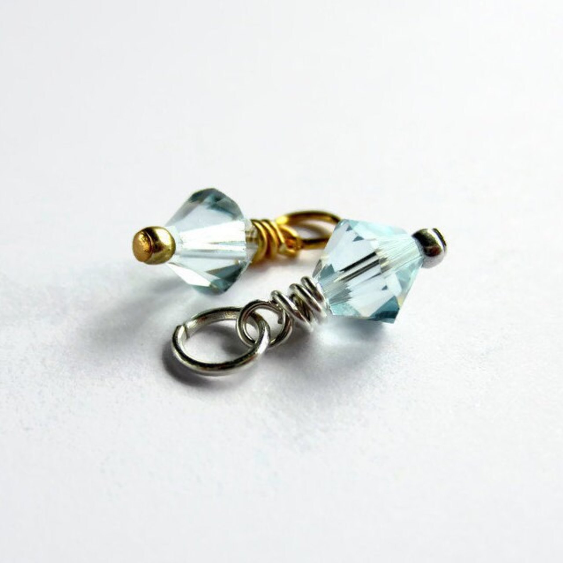 Pale Blue Crystal Charm  ~ Handmade by The Tiny Tree Frog Jewellery