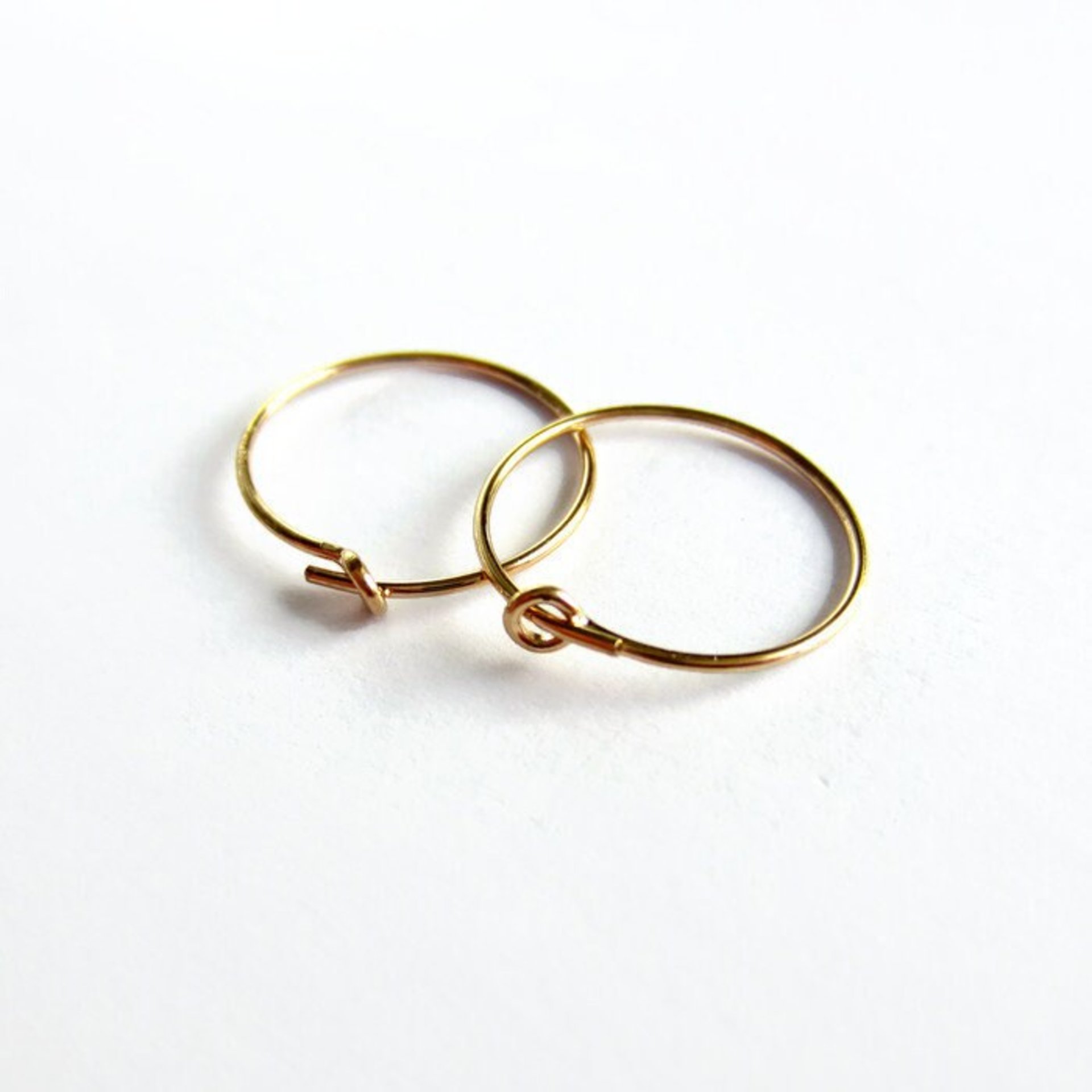 Single or Pair of 15mm 14K Gold Filled Thin Hoop Earrings ~ The Tiny Tree Frog Jewellery