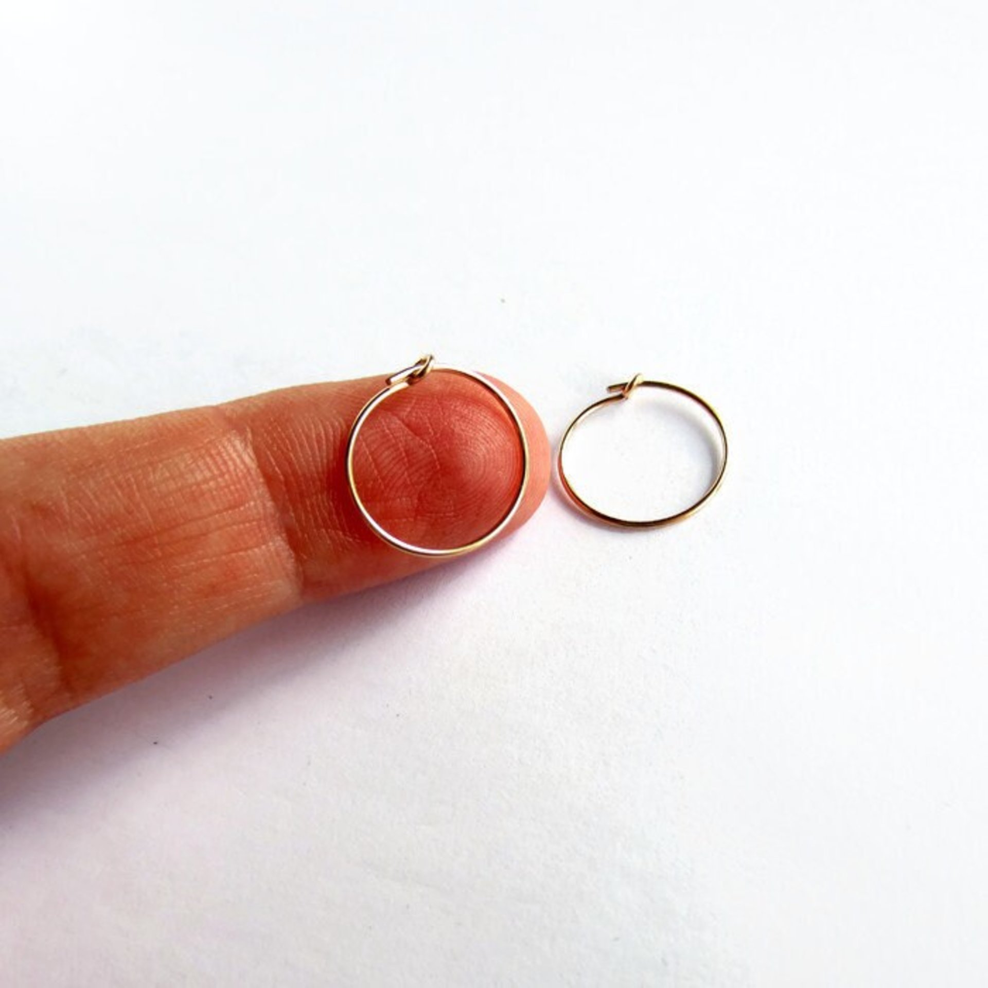 Single or Pair of 15mm 14K Gold Filled Thin Hoop Earrings ~ The Tiny Tree Frog Jewellery