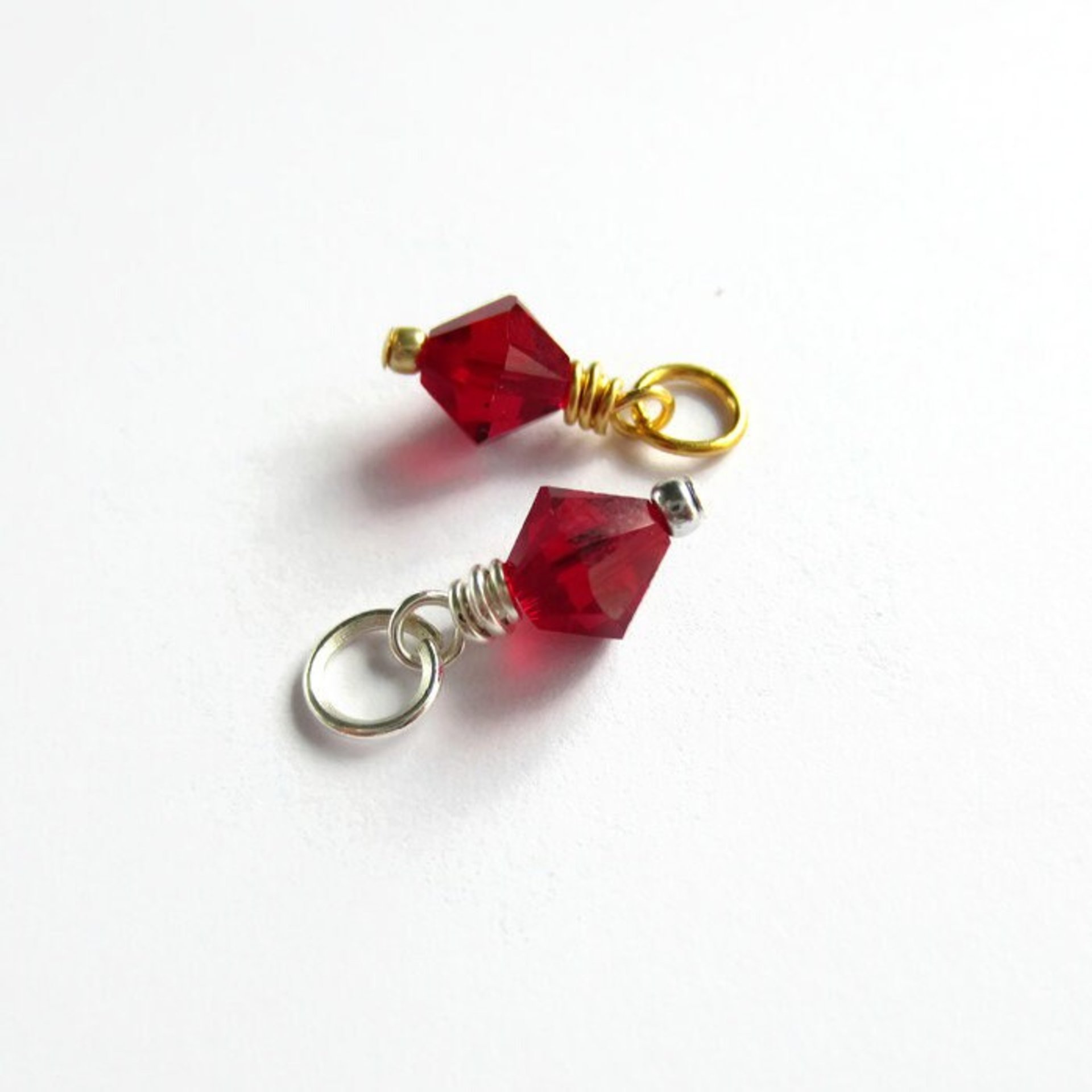 Siam Red Crystal Charm  ~ Handmade by The Tiny Tree Frog Jewellery