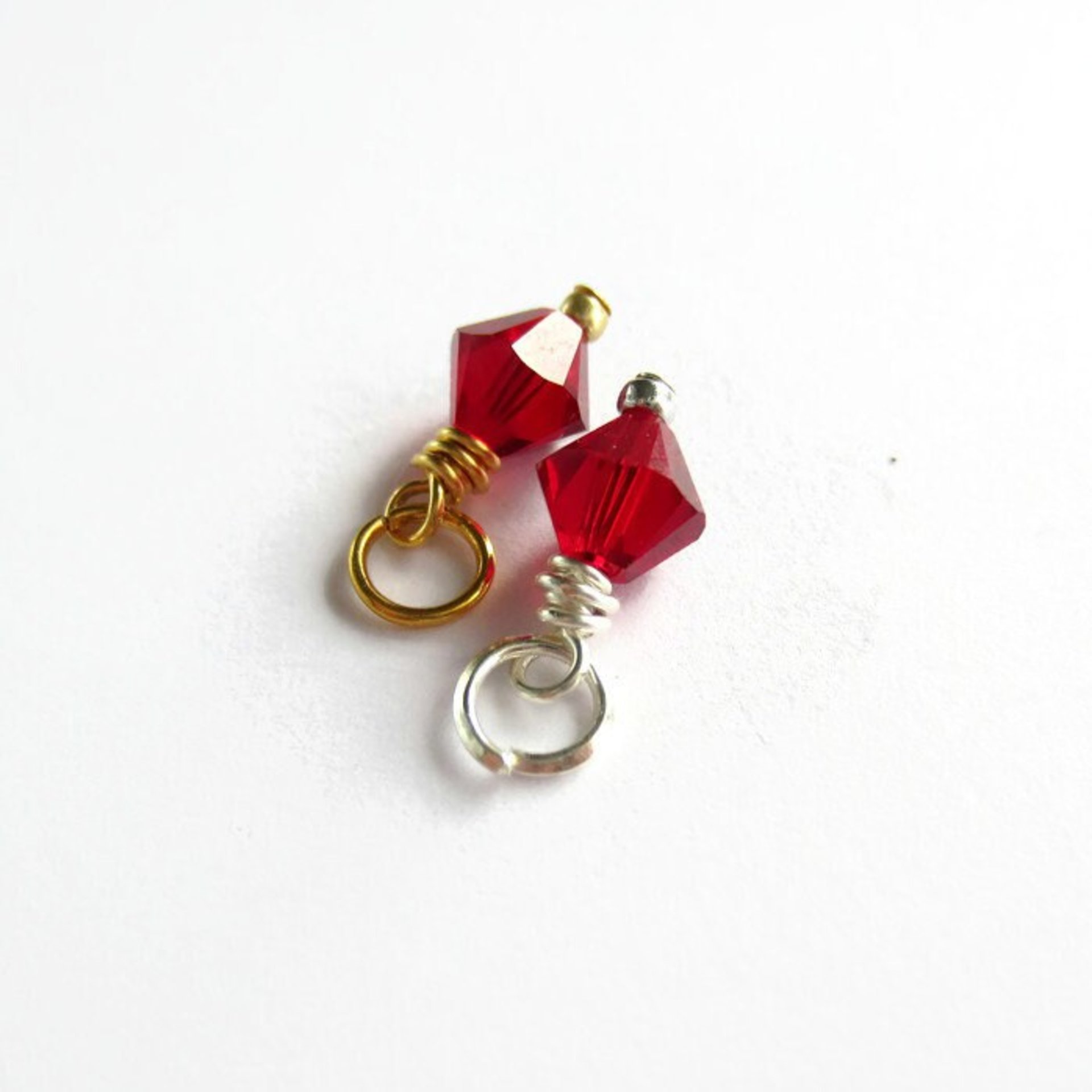 Siam Red Crystal Charm  ~ Handmade by The Tiny Tree Frog Jewellery