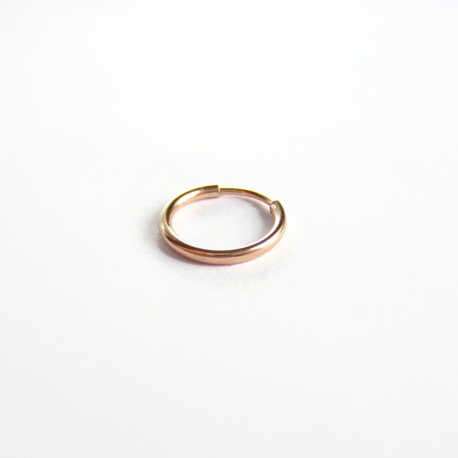 Single 11mm Rose Gold Filled Huggie Hoop Earring ~ The Tiny Tree Frog Jewellery