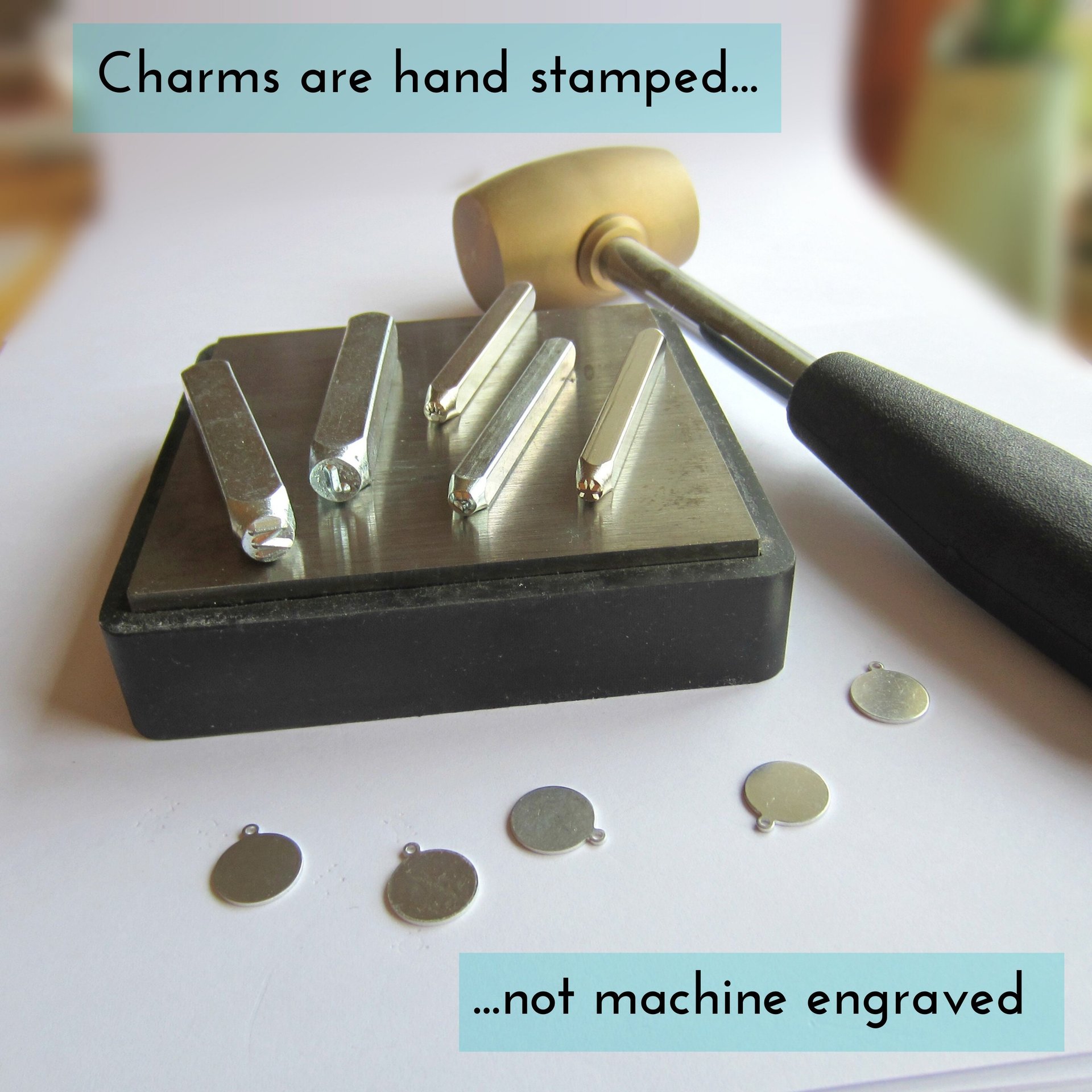 Sterling Silver Paw Print Charm ~ Hand Stamped ~ 10mm