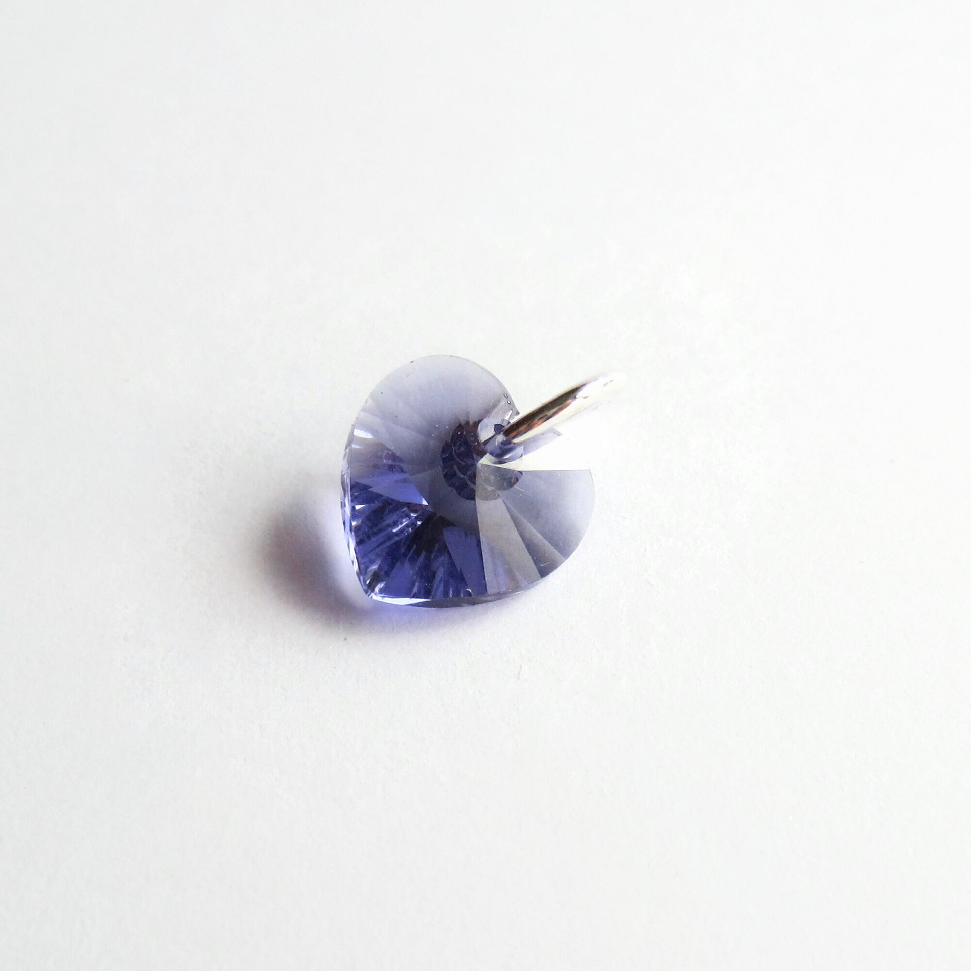 Small Lilac Purple Crystal Heart Charm ~ Handmade by The Tiny Tree Frog Jewellery