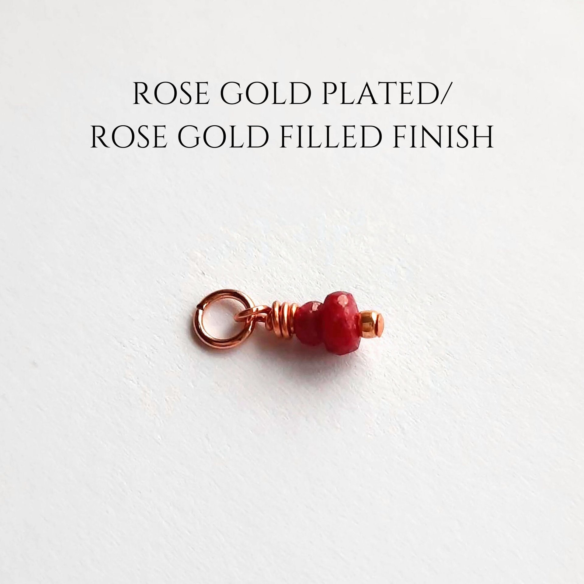 Ruby Gemstone Charm ~ July Birthstone ~ Handmade by The Tiny Tree Frog Jewellery
