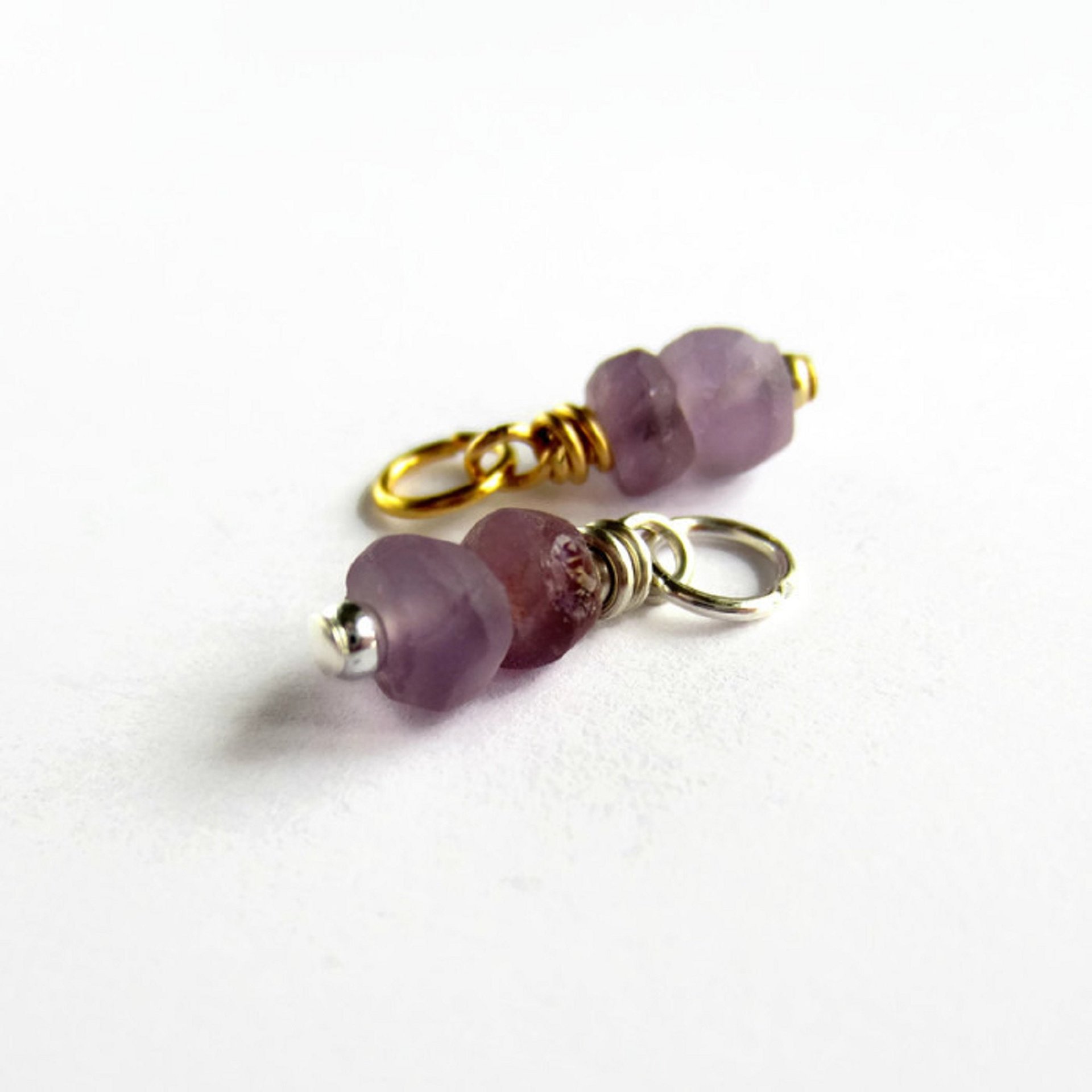 Raw Amethyst Gemstone Charm ~ February Birthstone ~ Handmade by The Tiny Tree Frog Jewellery