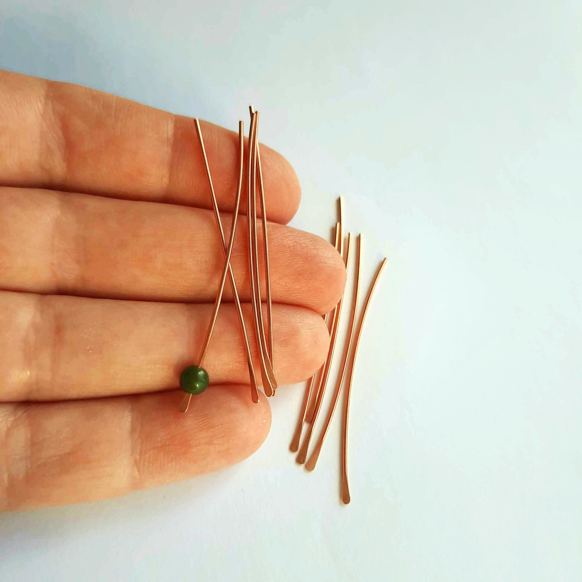 Hammered Pure Copper Paddle Head Pins ~ Set of 10 ~ Handmade by The Tiny Tree Frog Jewellery