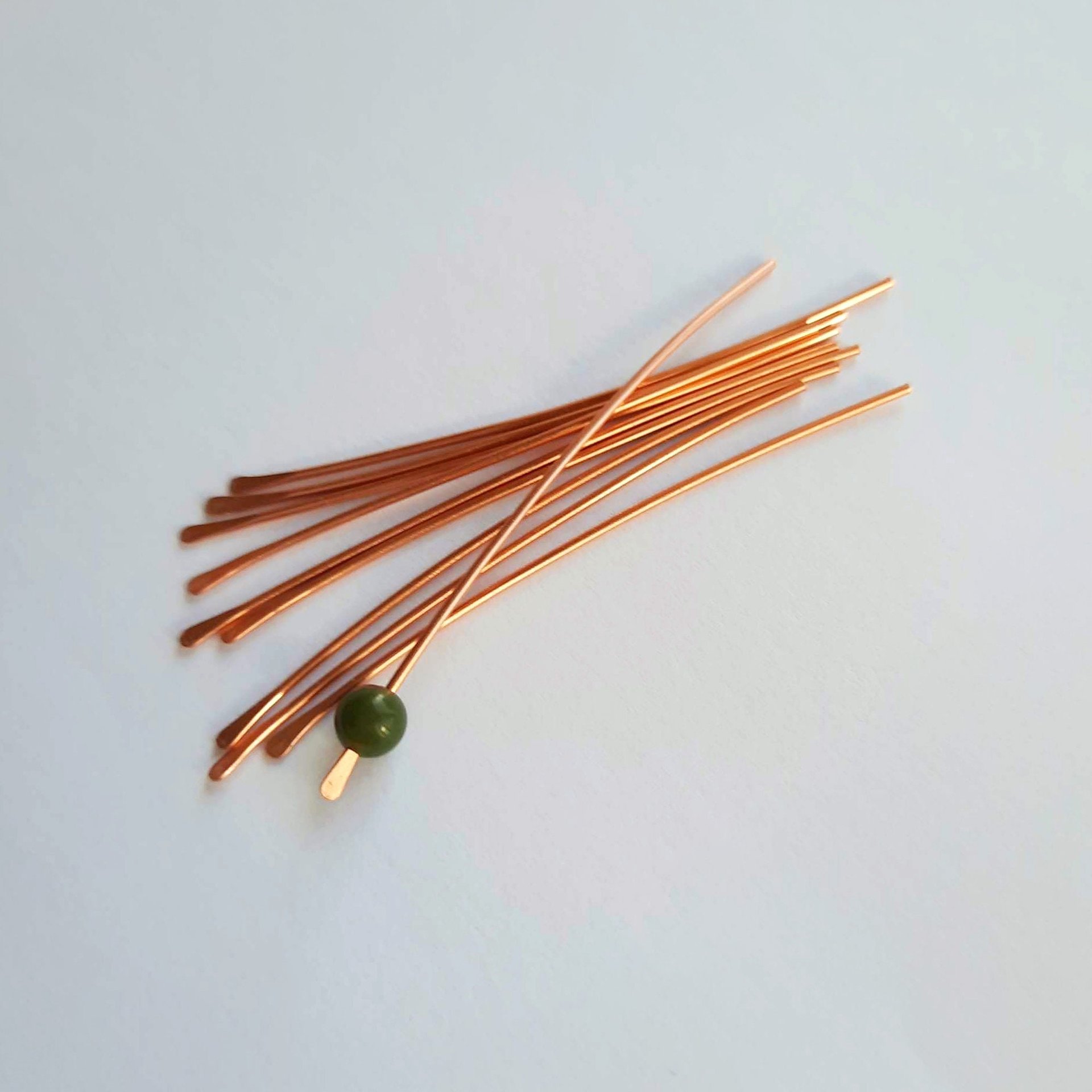Hammered Pure Copper Paddle Head Pins ~ Set of 10 ~ Handmade by The Tiny Tree Frog Jewellery