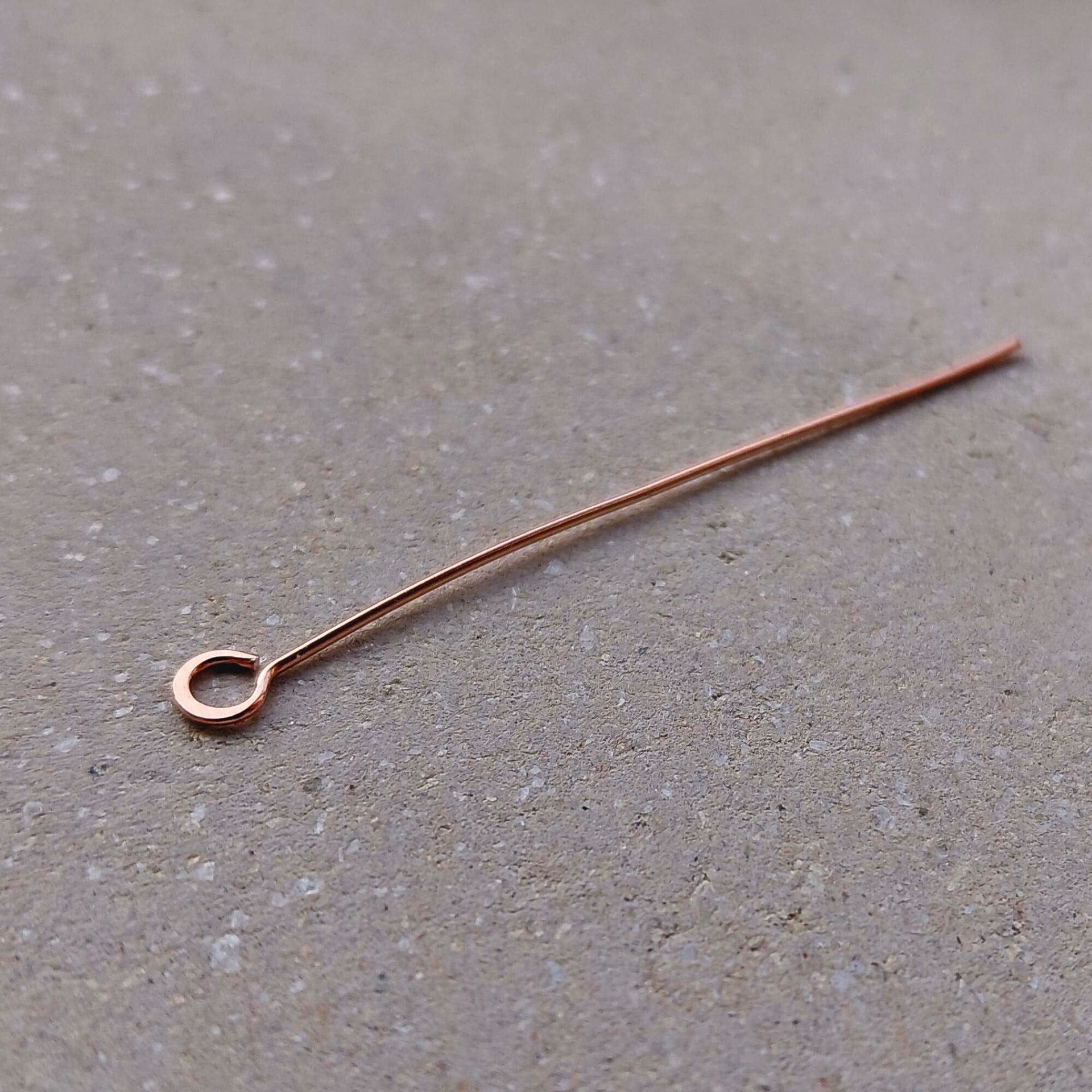 Handmade Pure Copper Eye Pins, 10 Pcs, Open Loop Eyepins for Jewellery Making, Fancy Findings, Choose Gauge and Length (1, 2, 3 or 4 Inch)