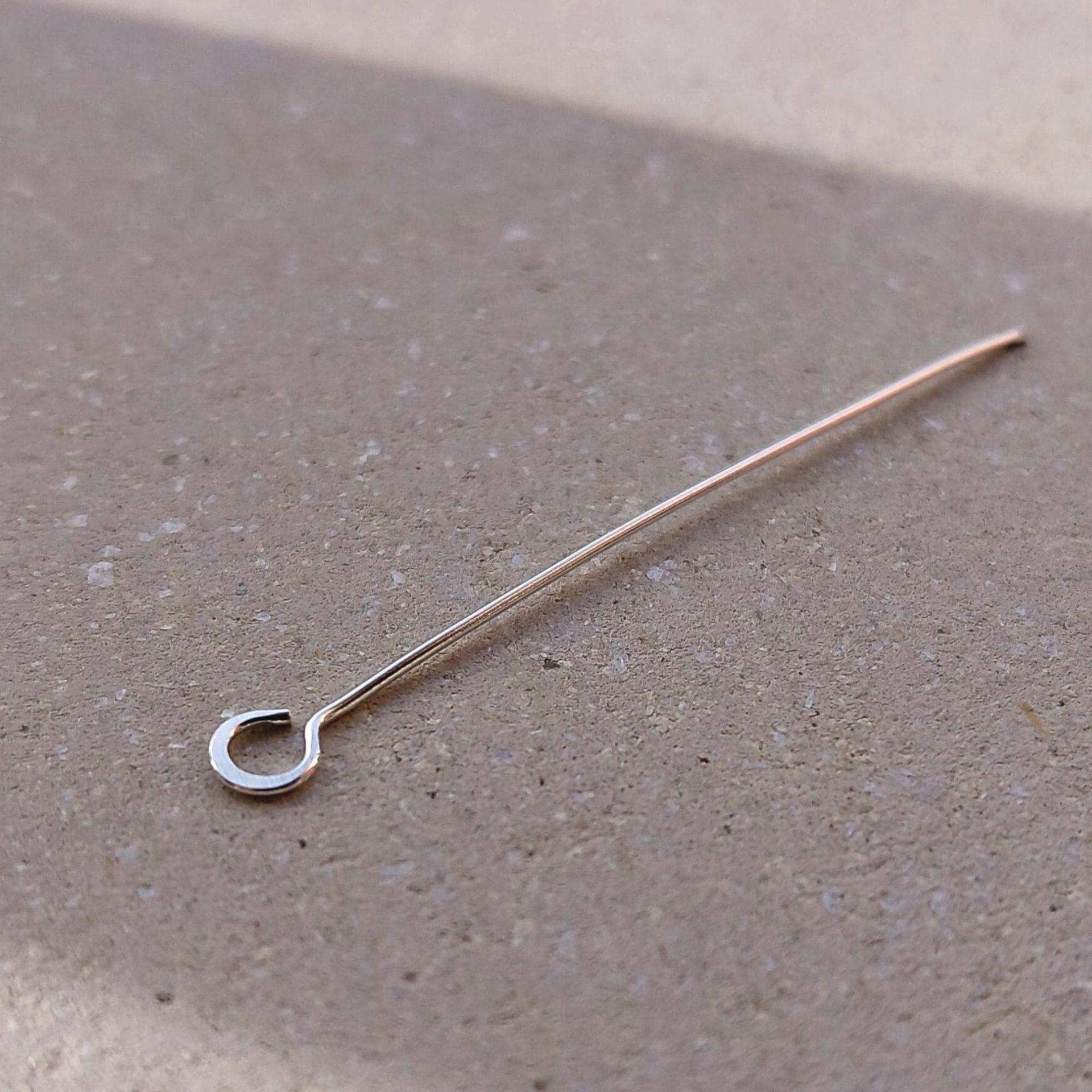 Handmade Recycled 925 Sterling Silver Eye Pins ~ Pair or Set of 10 ~ Open Loop Eyepins ~ Choose Gauge / Length (1, 2, 3 or 4 Inch)
