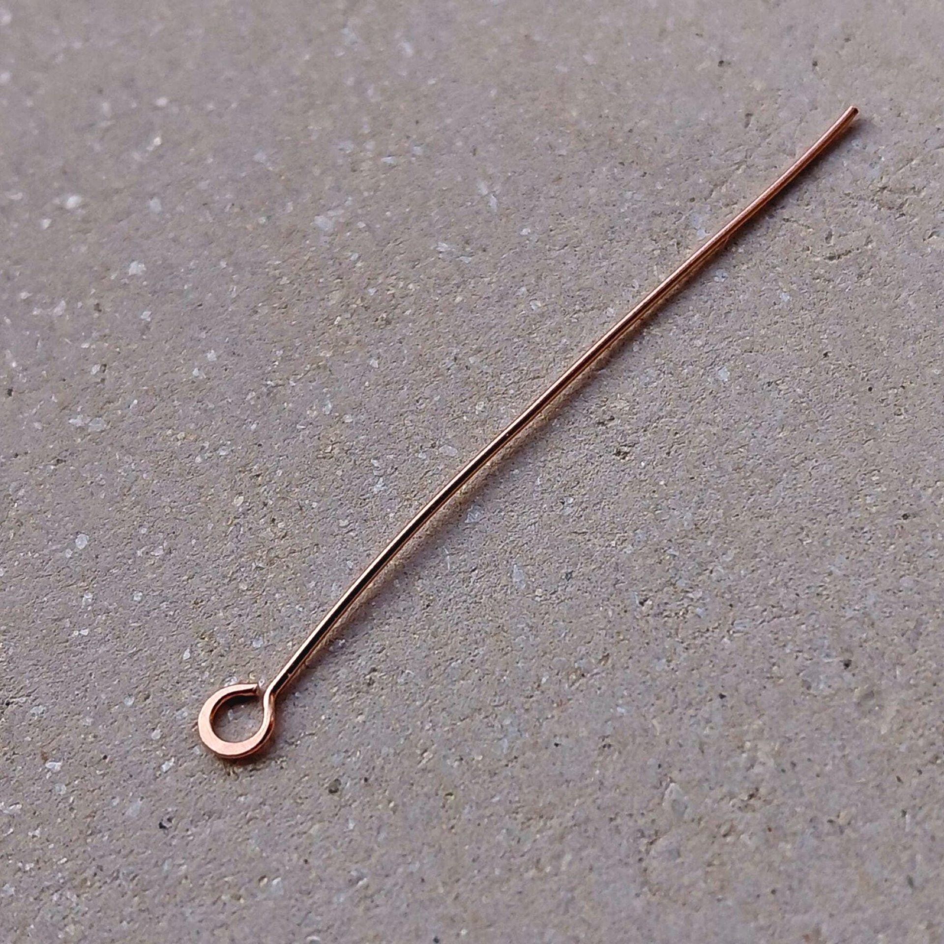 Handmade Pure Copper Eye Pins, 10 Pcs, Open Loop Eyepins for Jewellery Making, Fancy Findings, Choose Gauge and Length (1, 2, 3 or 4 Inch)