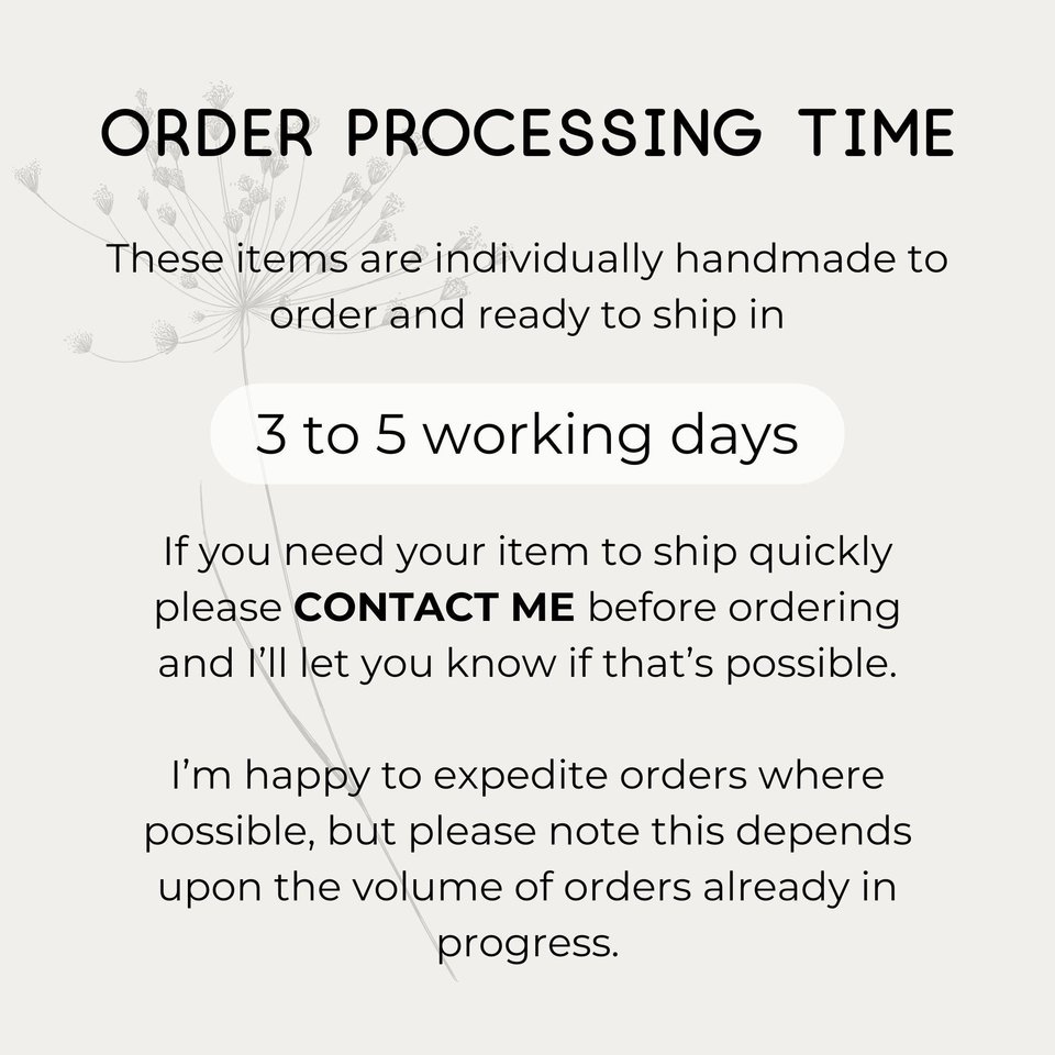 The Tiny Tree Frog Jewellery order processing time infographic