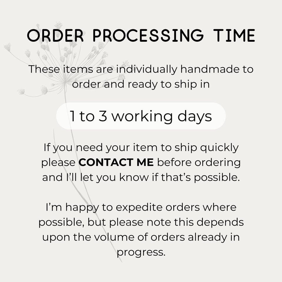 The Tiny Tree Frog Jewellery order processing time infographic
