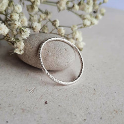 Hammered Sparkle Texture Sterling Silver Stacking Ring, Handcrafted by The Tiny Tree Frog Jewellery