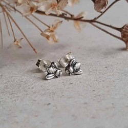 Tiny Fine Silver Bee Stud Earrings, Hand Crafted by The Tiny Tree Frog Jewellery