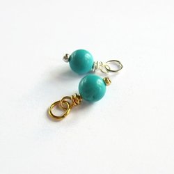 Turquoise Gemstone Charm ~ December Birthstone ~ Handmade by The Tiny Tree Frog Jewellery