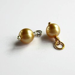 Gold Crystal Pearl Charm ~ Handmade by The Tiny Tree Frog Jewellery