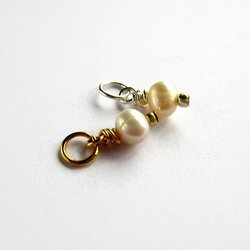 Tiny Cream Freshwater Pearl Charm ~ June Birthstone ~ Handmade by The Tiny Tree Frog Jewellery