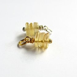 Citrine Gemstone Triple Stack Charm ~ November Birthstone ~ Handmade by The Tiny Tree Frog Jewellery