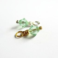 Pale Chrysolite Green Crystal Charm ~ Handmade by The Tiny Tree Frog Jewellery