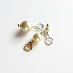 Cream Crystal Pearl Charm ~ June Birthstone ~ Handmade by The Tiny Tree Frog Jewellery