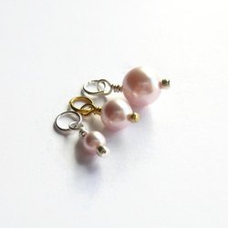 Pale Pink Crystal Pearl Charm ~ June Birthstone ~ Handmade by The Tiny Tree Frog Jewellery