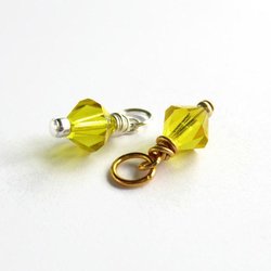 Citrine Yellow Crystal Charm ~ Handmade by The Tiny Tree Frog Jewellery