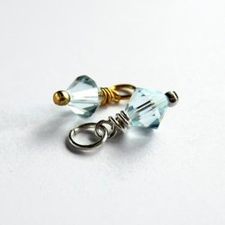 Pale Blue Crystal Charm  ~ Handmade by The Tiny Tree Frog Jewellery