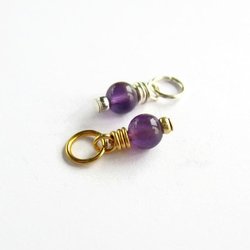 Amethyst Gemstone Charm ~ February Birthstone ~ Handmade by The Tiny Tree Frog Jewellery