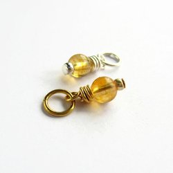 Citrine Gemstone Charm ~ November Birthstone ~ Handmade by The Tiny Tree Frog Jewellery