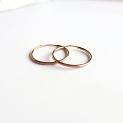 Single or Pair of Rose Gold Filled Hoop Earrings ~ 16mm