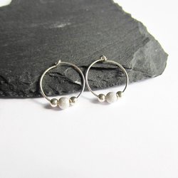 925 Sterling Silver Stardust Bead Hoop Earrings~ Handmade by The Tiny Tree Frog Jewellery