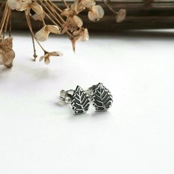 Oxidised Sterling Silver Leaf Earrings ~ Handmade by The Tiny Tree Frog Jewellery