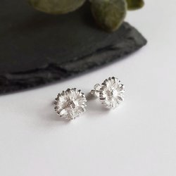 Tiny Fine Silver Daisy Stud Earrings ~ April Birth Flower ~ Handmade by The Tiny Tree Frog Jewellery