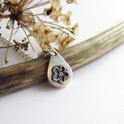 Silver Forget Me Not Teardrop Necklace ~ Handmade by The Tiny Tree Frog Jewellery