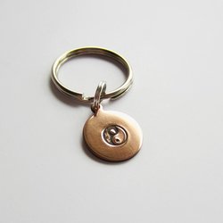 Hand Stamped Copper Yin Yang Key Ring ~ Handmade by The Tiny Tree Frog Jewellery