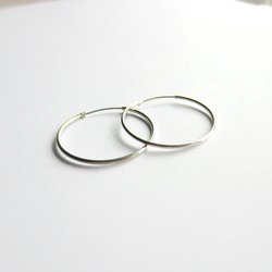 Single or Pair of Large 30mm 925 Sterling Silver Hinged Hoop Earrings ~ The Tiny Tree Frog Jewellery