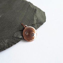 Hand Stamped Copper Paw Print and Heart Charm ~ Handmade by The Tiny Tree Frog Jewellery