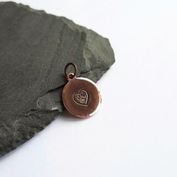 Hand Stamped Copper Paw Print in a Heart Charm ~ Handmade by The Tiny Tree Frog Jewellery