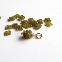 Green Garnet Triple Stack Gemstone Charm ~ January Birthstone ~ Handmade by The Tiny Tree Frog Jewellery